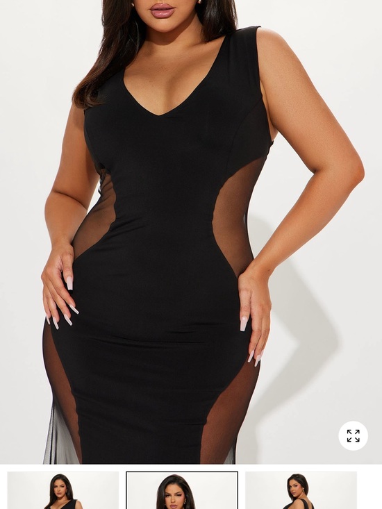 Fashion Nova Dresses & Skirts - Fashion Nova Black Mesh Panel Maxi Dress